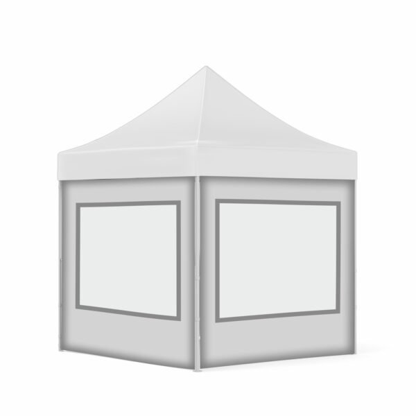 2x2 Baskısız Gazebo Tente (Baskısız Tavan+40'lık Çelik İskelet+2 Adet Şeffaf Duvar+2 Adet Baskısız Duvar)