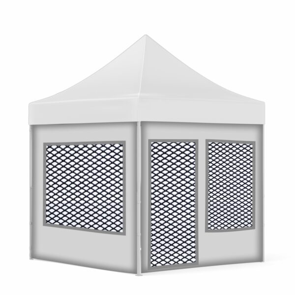2x2 Baskısız Gazebo Tente (Baskısız Tavan+40'lık Çelik İskelet+2 Adet Baskısız Duvar+2 Adet Sineklik+Şeffaf+Pencereli Duvar+1 Adet Sineklik+Şeffaf Kapılı Pencereli Duvar)