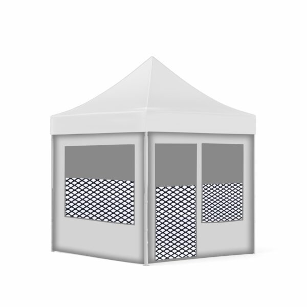 2x2 Baskısız Gazebo Tente (Baskısız Tavan+40'lık Çelik İskelet+2 Adet Baskısız Duvar+2 Adet Sineklik+Şeffaf+Perdeli Pencereli Duvar+1 Adet Sineklik+Şeffaf+Perdeli Kapılı Pencereli Duvar) (Kopya)