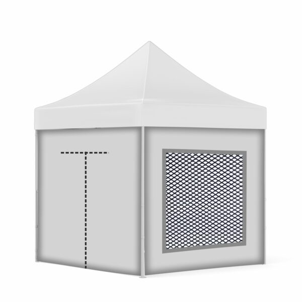 2x2 Baskısız Gazebo Tente (Baskısız Tavan+30'luk Çelik İskelet+1 Adet Sineklikli Duvar+1 Adet Açılır Kapılı Duvar+2 Adet Düz Tam Duvar)