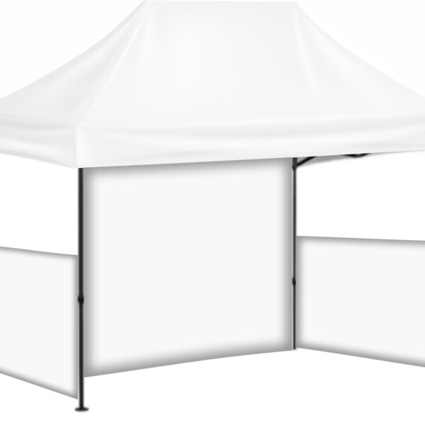 2x3 Baskısız Gazebo Tente (Baskısız Tavan+30'luk Çelik İskelet+2 Adet Yarım Baskısız+1 Adet Baskısız Tam Duvar)