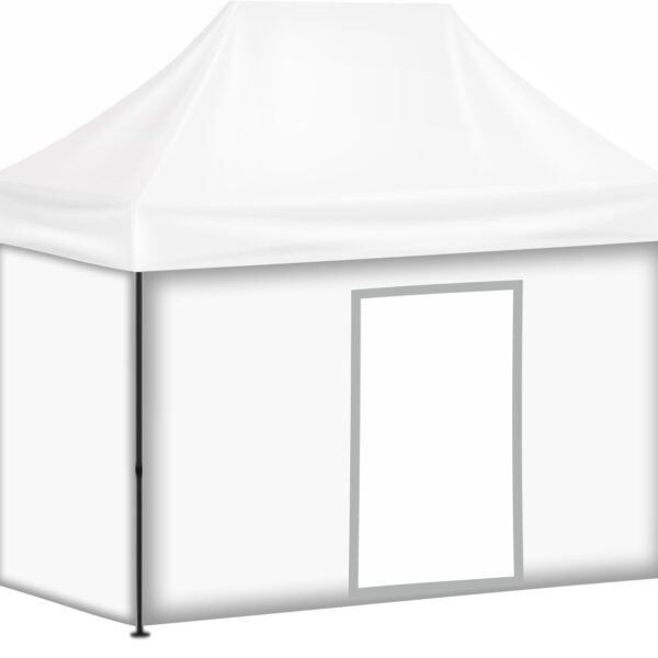2x3 Baskısız Gazebo Tente (Baskısız Tavan+30'luk Çelik İskelet+2 Adet Baskısız Duvar+1 Adet Kapılı Duvar+1 Adet Baskısız Duvar)