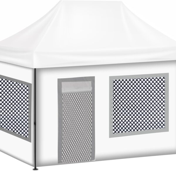 2x3 Baskısız Gazebo Tente (Baskısız Tavan+40'lık Çelik İskelet+2 Adet Baskısız Duvar+2 Adet Sineklik+Şeffaf+Pencereli Duvar+1 Adet Sineklik+Şeffaf Kapılı Pencereli Duvar)