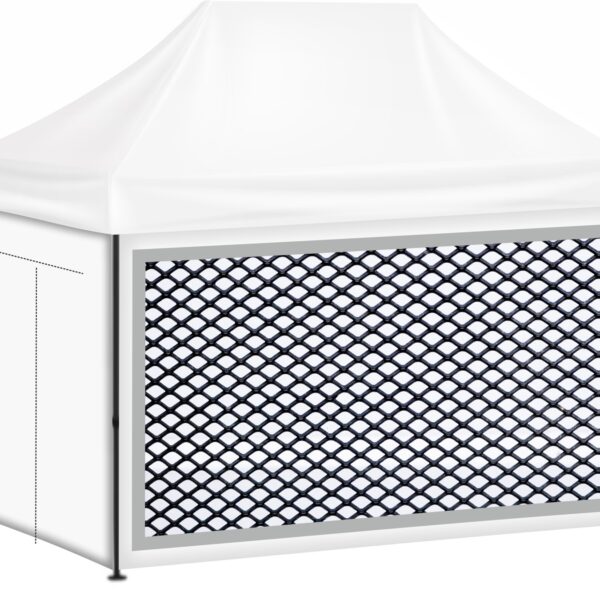 2x3 Baskısız Gazebo Tente (Baskısız Tavan+30'luk Çelik İskelet+1 Adet Sineklikli Duvar+1 Adet Açılır Kapılı Duvar+2 Adet Düz Tam Duvar)