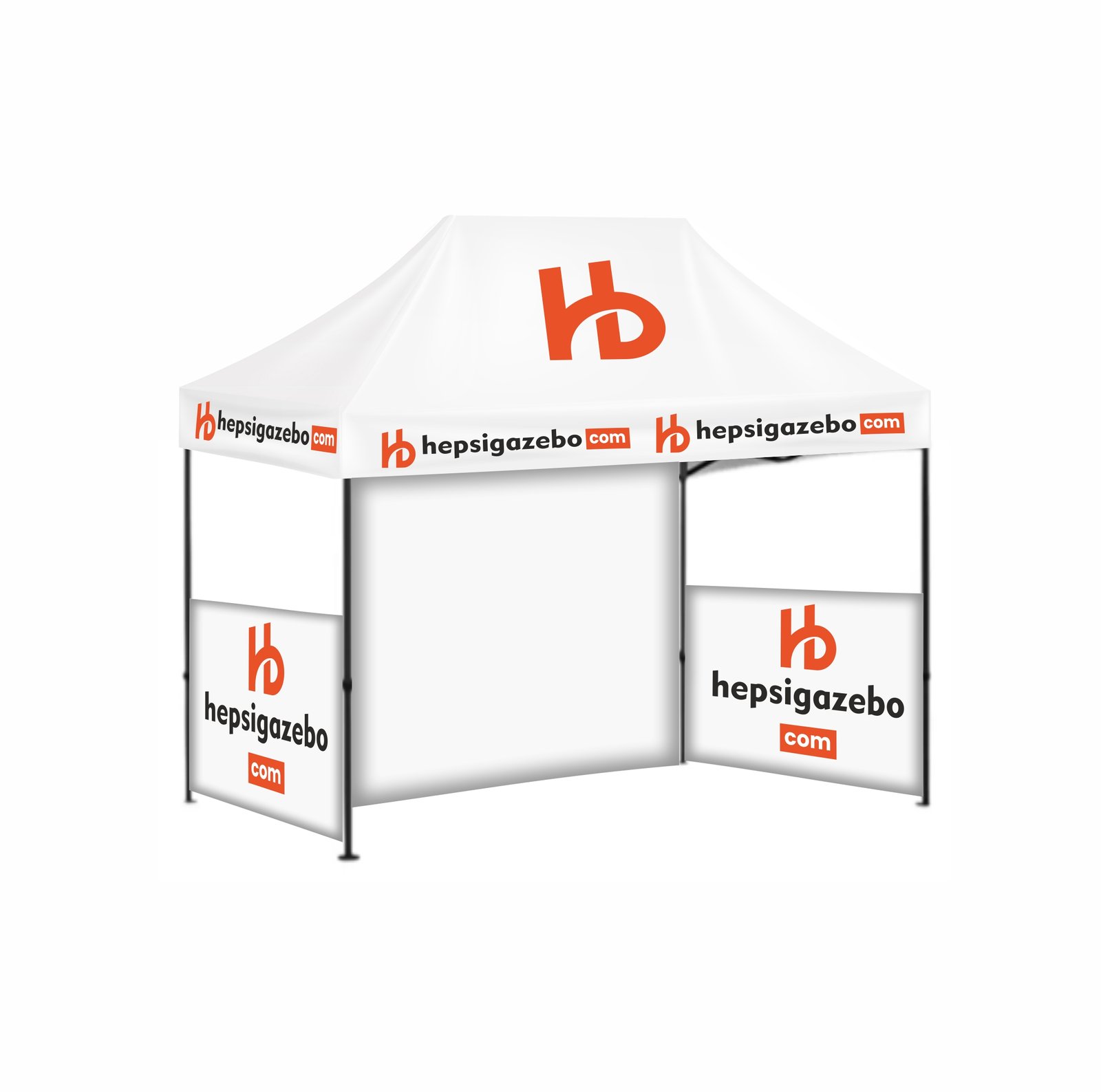 2x3 hepsi gazebo giydirme1.jpgZX 2x3 Baskılı Gazebo Tente (Baskılı Tavan+40'lık Çelik İskelet+2 Adet Yarım Baskılı+1 Adet Baskısız Tam Duvar) - Görsel 1