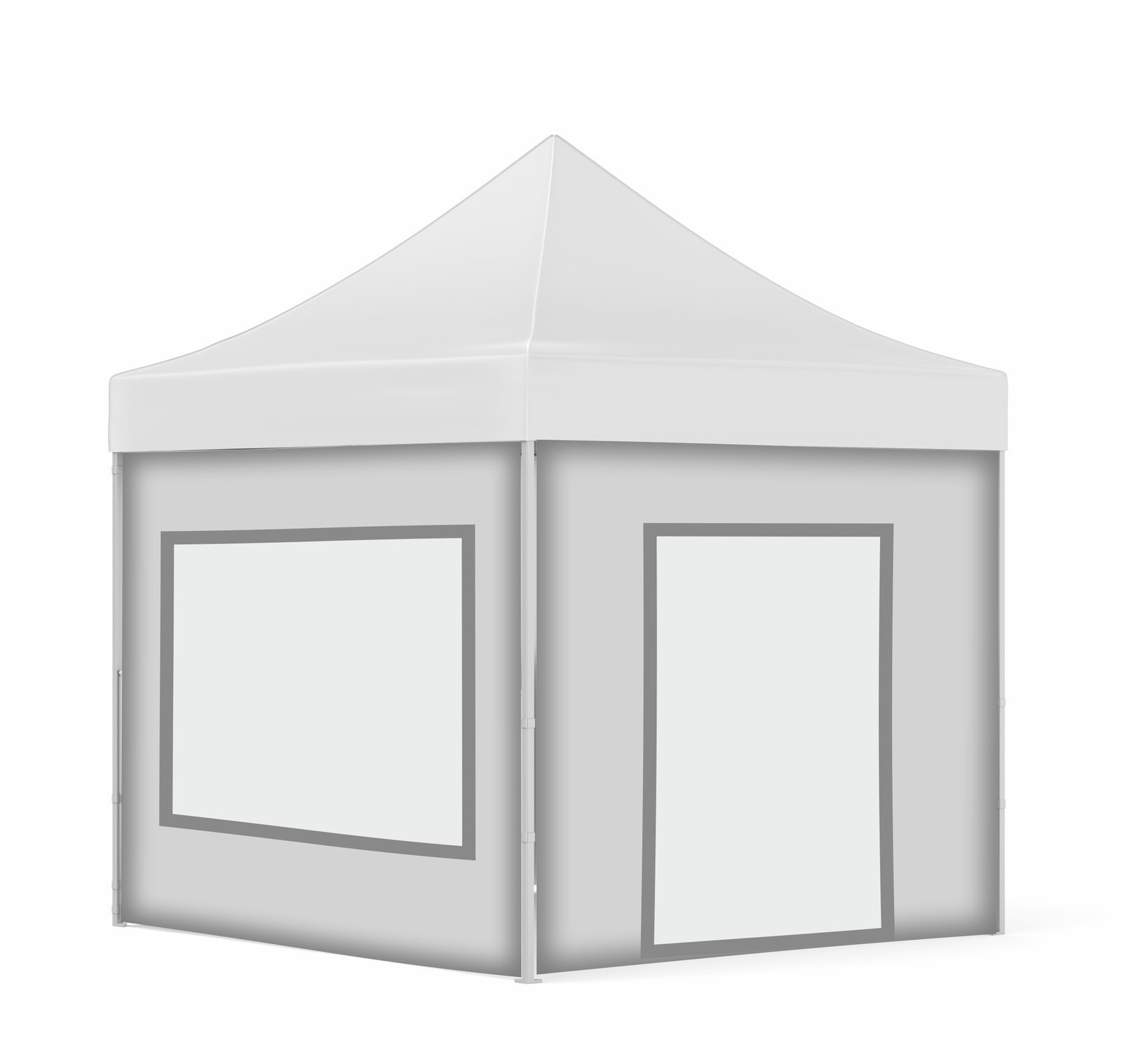 3x3-bnm1.jpgerw.jpg 3x3 Baskısız Gazebo Tente (Baskısız Tavan+40'lık Çelik İskelet+2 Adet Şeffaf Pencereli Duvar+1 Adet Baskısız Tam Duvar+1 Adet Kapılı Duvar) - Görsel 1