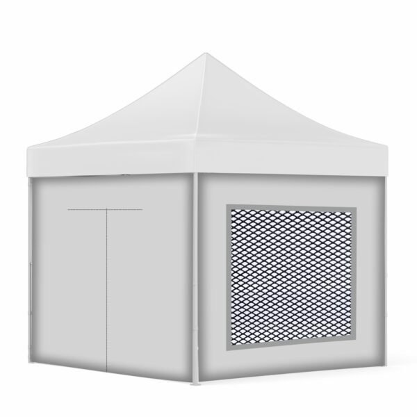 4x4 Baskısız Gazebo Tente (Baskısız Tavan+40'lık Alüminyum İskelet+1 Adet Sineklikli Duvar+1 Adet Açılır Kapılı Duvar+2 Adet Düz Tam Duvar)