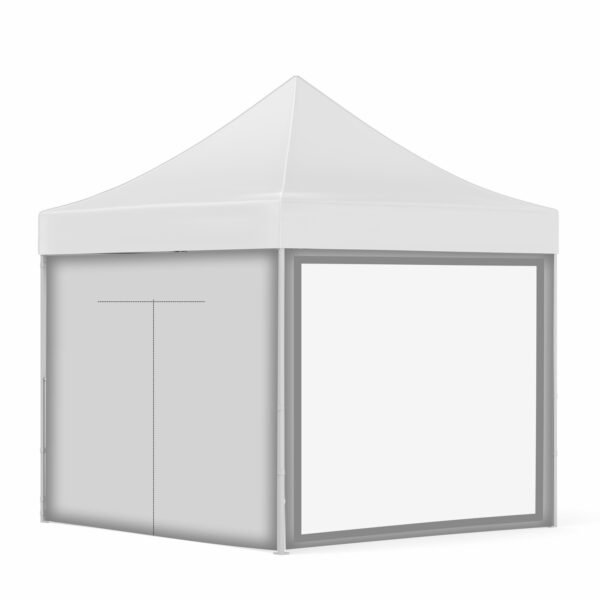 3x3 Baskısız Gazebo Tente (Baskılı Tavan+40'lık Çelik İskelet+1 Adet Baskısız Duvar+2 Adet Şeffaf Duvar+1 Adet Açılır Kapılı Duvar)