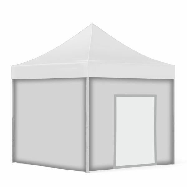 4x4 Baskısız Gazebo Tente (Baskısız Tavan+52'lik Alüminyum İskelet+2 Adet Baskısız Duvar+1 Adet Kapılı Duvar+1 Adet Baskısız Duvar)