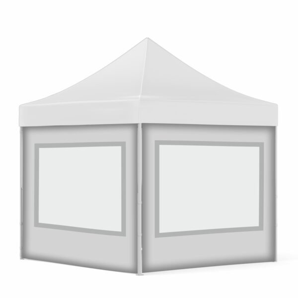 3x3 Baskısız Gazebo Tente (Baskısız Tavan+40'lık Alüminyum İskelet+2 Adet Şeffaf Duvar)