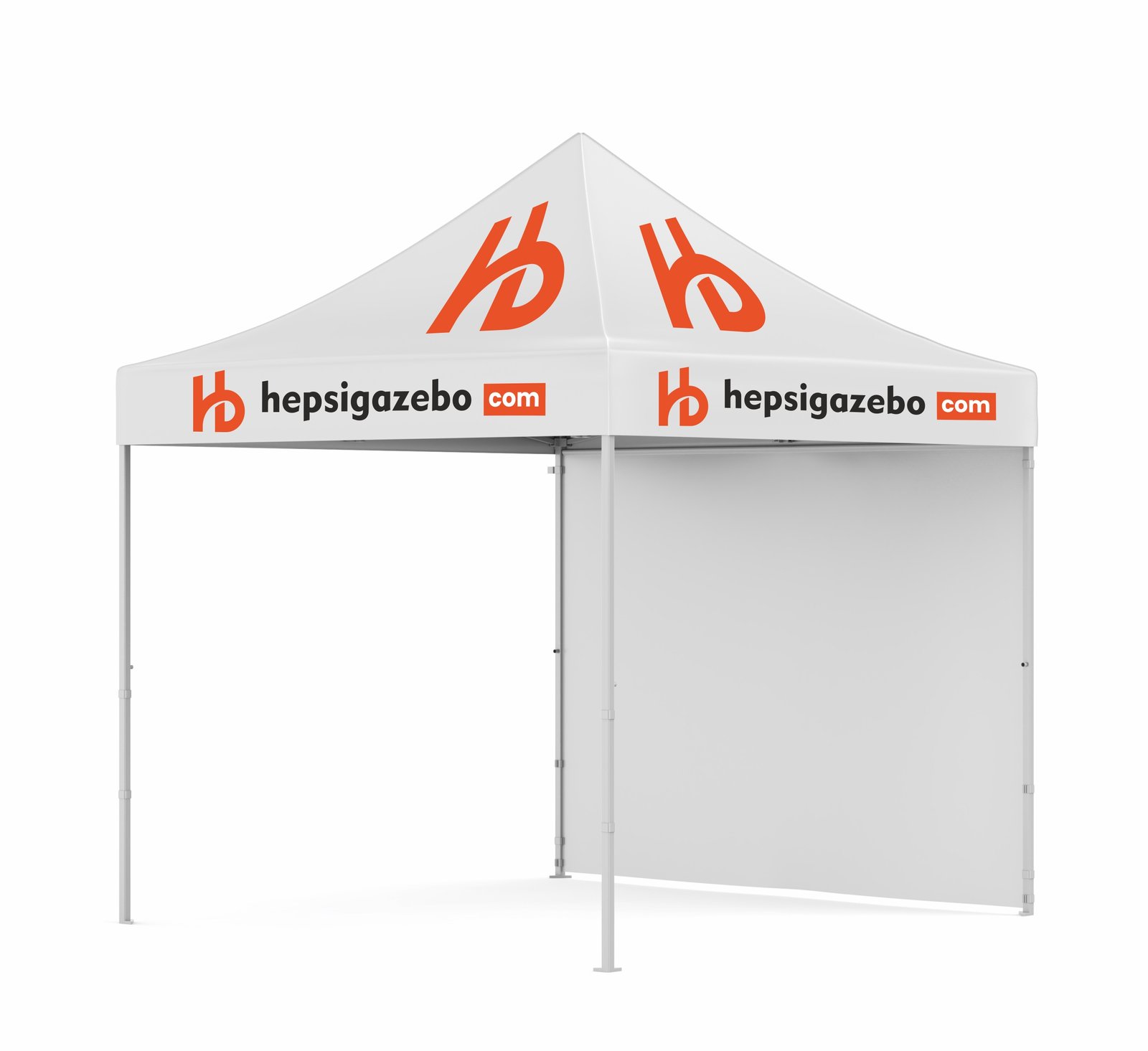 3x3 hepsigazebo giydirme1.jpgeer 4x4 Baskılı Gazebo Tente (Baskılı Tavan+52'lik Alüminyum İskelet+1 Adet Baskısız Tam Duvar) - Görsel 1