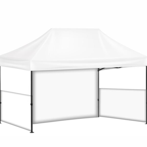 3x45 Baskısız Gazebo Tente (Baskısız Tavan+30'luk Çelik İskelet+2 Adet Yarım Baskısız+1 Adet Baskısız Tam Duvar) (Kopya)