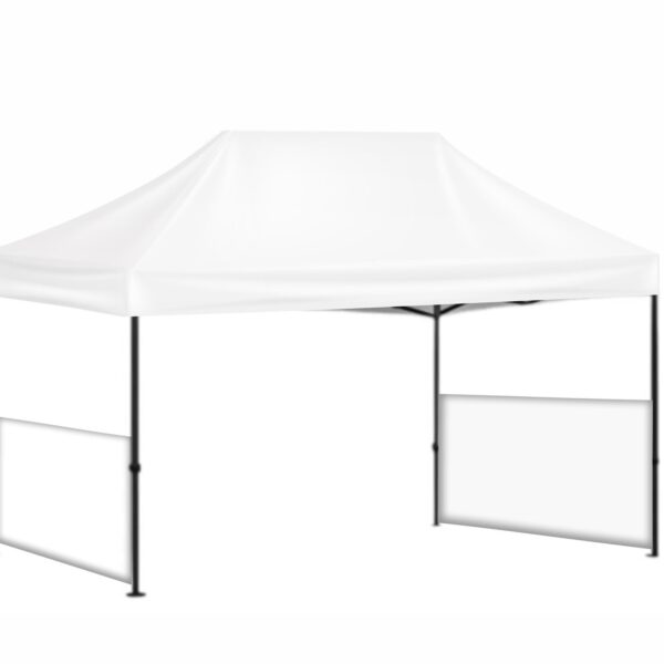 3x45 Baskısız Gazebo Tente (Baskısız Tavan+52'lik Alüminyum İskelet+2 Adet Baskısız Yarım Duvar)