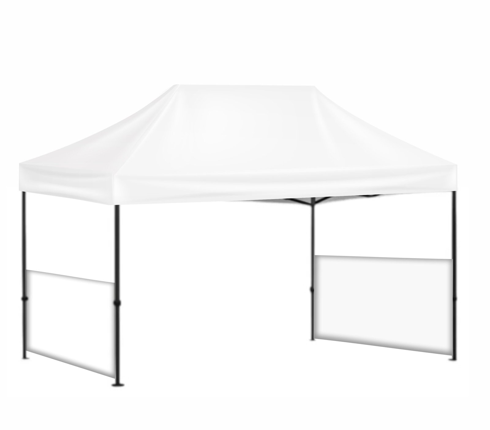 3x45 ggg 3x45 Baskısız Gazebo Tente (Baskısız Tavan+30'luk Çelik İskelet+2 Adet Baskısız Yarım Duvar) - Görsel 1