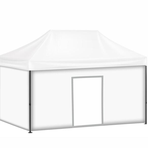 3x45 Baskısız Gazebo Tente (Baskısız Tavan+40'lık Çelik İskelet+2 Adet Baskısız Duvar+1 Adet Kapılı Duvar+1 Adet Baskısız Duvar)
