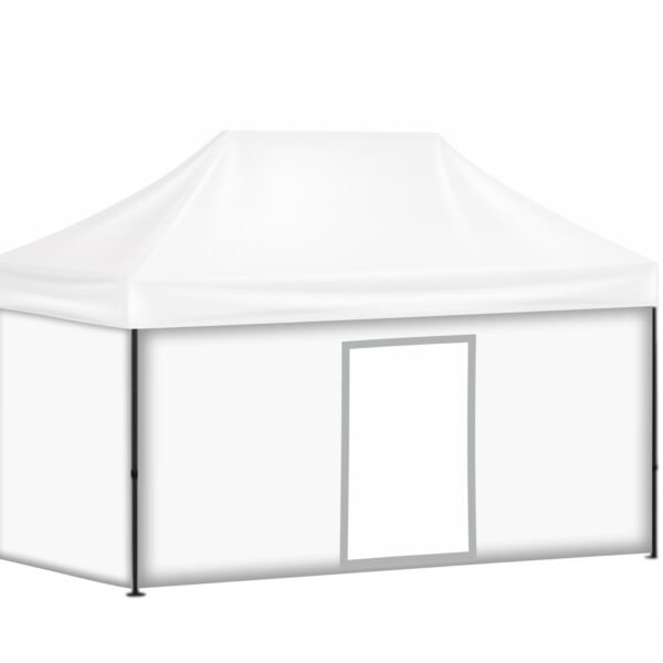 3x45 Baskısız Gazebo Tente (Baskısız Tavan+40'lık Çelik İskelet+3 Adet Düz Duvar+1 Adet Baskısız Tam Duvar+1 Adet Kapılı Duvar)