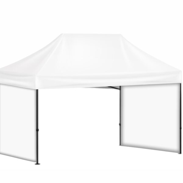 3x45 Baskısız Gazebo Tente (Baskısız Tavan+40'lık Çelik İskelet+2 Adet Baskısız Tam Duvar)