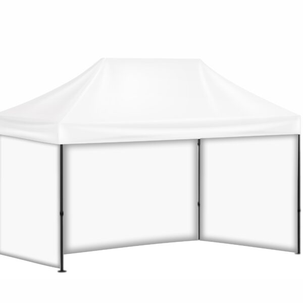 3x45 Baskısız Gazebo Tente (Baskısız Tavan+30'luk Çelik İskelet+3 Adet Baskısız Duvar)