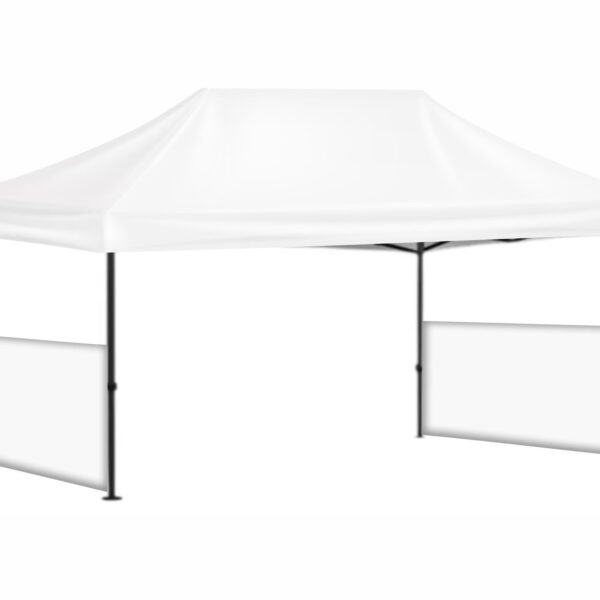 3x6 Baskısız Gazebo Tente (Baskısız Tavan+40'lık Alüminyum İskelet+2 Adet Baskısız Yarım Duvar)