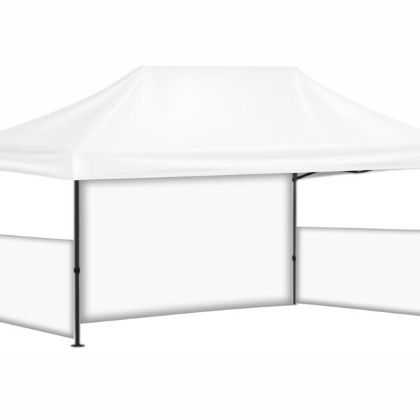 3x6 Baskısız Gazebo Tente (Baskısız Tavan+30'luk Çelik İskelet+2 Adet Yarım Baskısız+1 Adet Baskısız Tam Duvar)