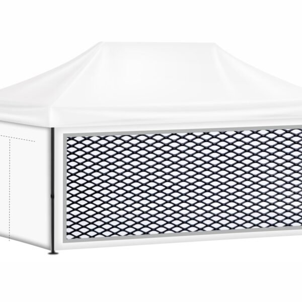 3x6 Baskısız Gazebo Tente (Baskısız Tavan+40'lık Çelik İskelet+1 Adet Sineklikli Duvar+1 Adet Açılır Kapılı Duvar+2 Adet Düz Tam Duvar)