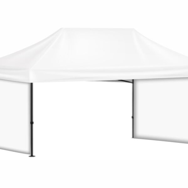 3x6 Baskısız Gazebo Tente (Baskısız Tavan+30'luk Çelik İskelet+2 Adet Baskısız Tam Duvar)