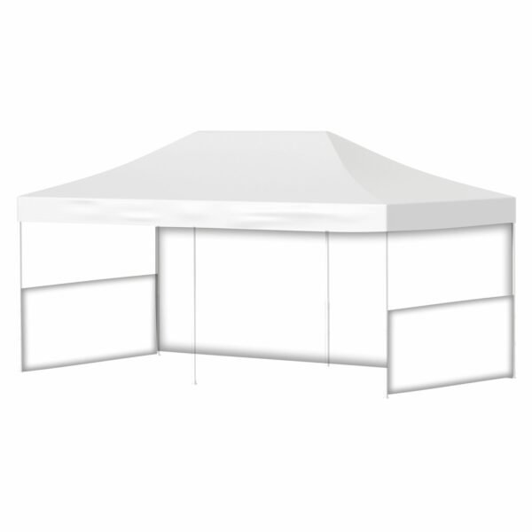 4x6 Baskısız Gazebo Tente (Baskısız Tavan+40'lık Alüminyum İskelet+2 Adet Yarım Baskısız+1 Adet Baskısız Tam Duvar)