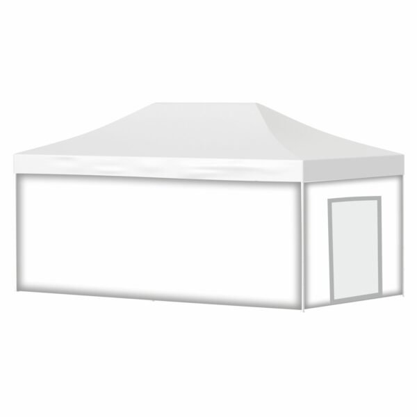 4x8 Baskısız Gazebo Tente (Baskısız Tavan+40'lık Alüminyum İskelet+2 Adet Baskısız Duvar+1 Adet Kapılı Duvar+1 Adet Baskısız Duvar)