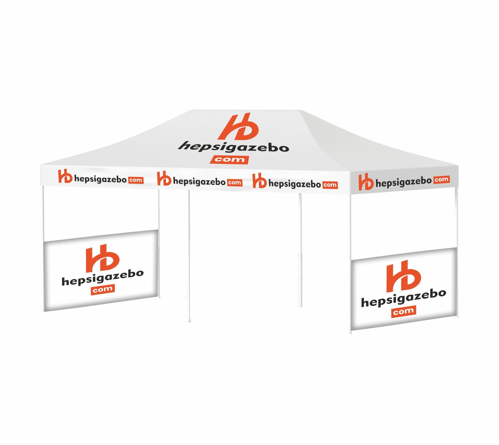 4x6 hepsi giydirme1.jpgtr 4x6 Baskılı Gazebo Tente (Baskılı Tavan+40'lık Çelik İskelet+2 Adet Yarım Baskılı Duvar) - Görsel 1