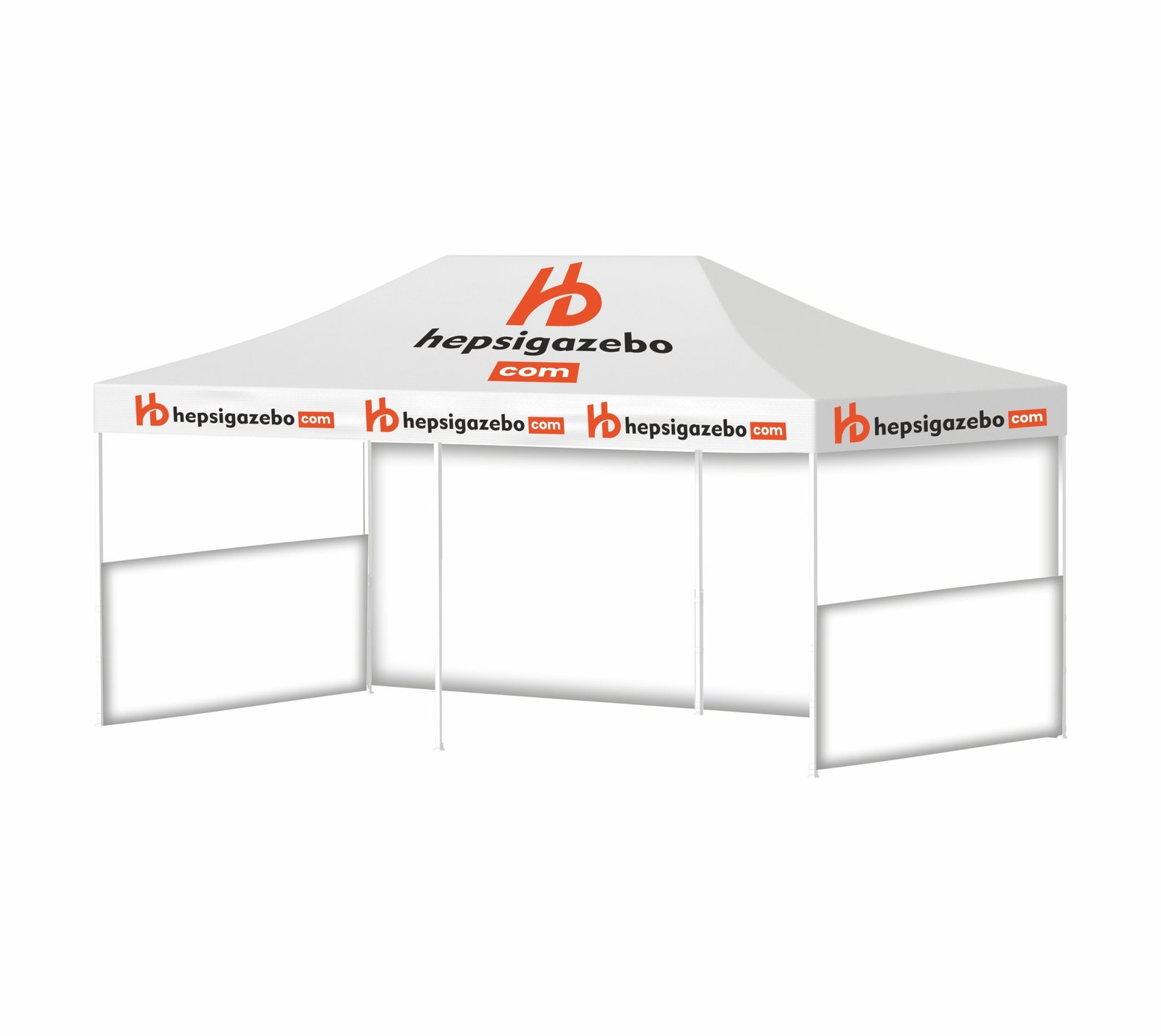 4x6 hepsi giydirme1.jpgwwws 4x6 Baskılı Gazebo Tente (Baskılı Tavan+52'lik Alüminyum İskelet+1 Adet Baskısız Tam Duvar+2 Adet Baskısız Yarım Duvar) - Görsel 1